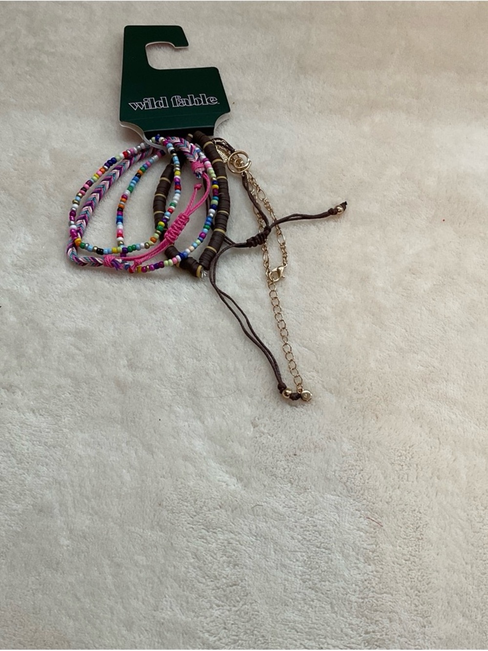 wild fable Pink and Multicolor Beaded Bracelet Set